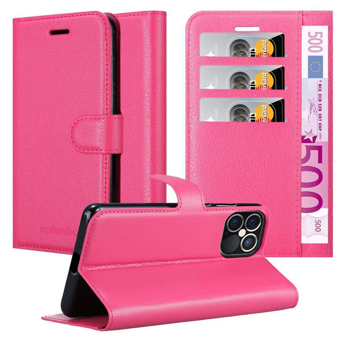 Cadorabo Hülle für Apple iPhone 12 PRO MAX Schutz Hülle in Pink Handyhülle Etui Case Cover Magnetverschluss