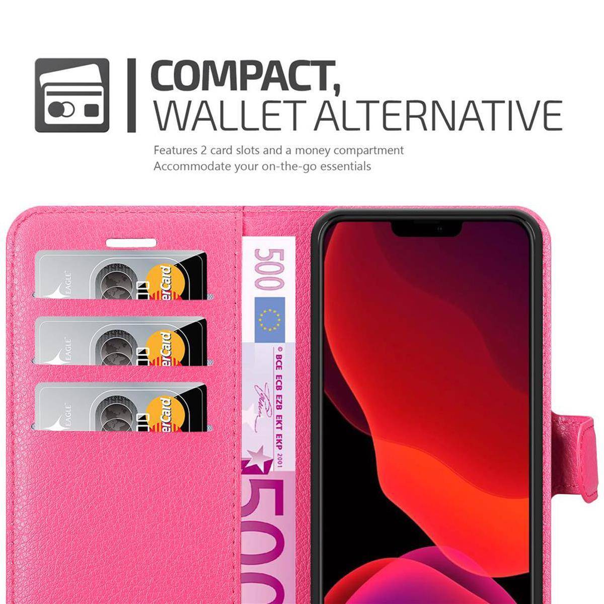 Cadorabo Hülle für Apple iPhone 12 PRO MAX Schutz Hülle in Pink Handyhülle Etui Case Cover Magnetverschluss