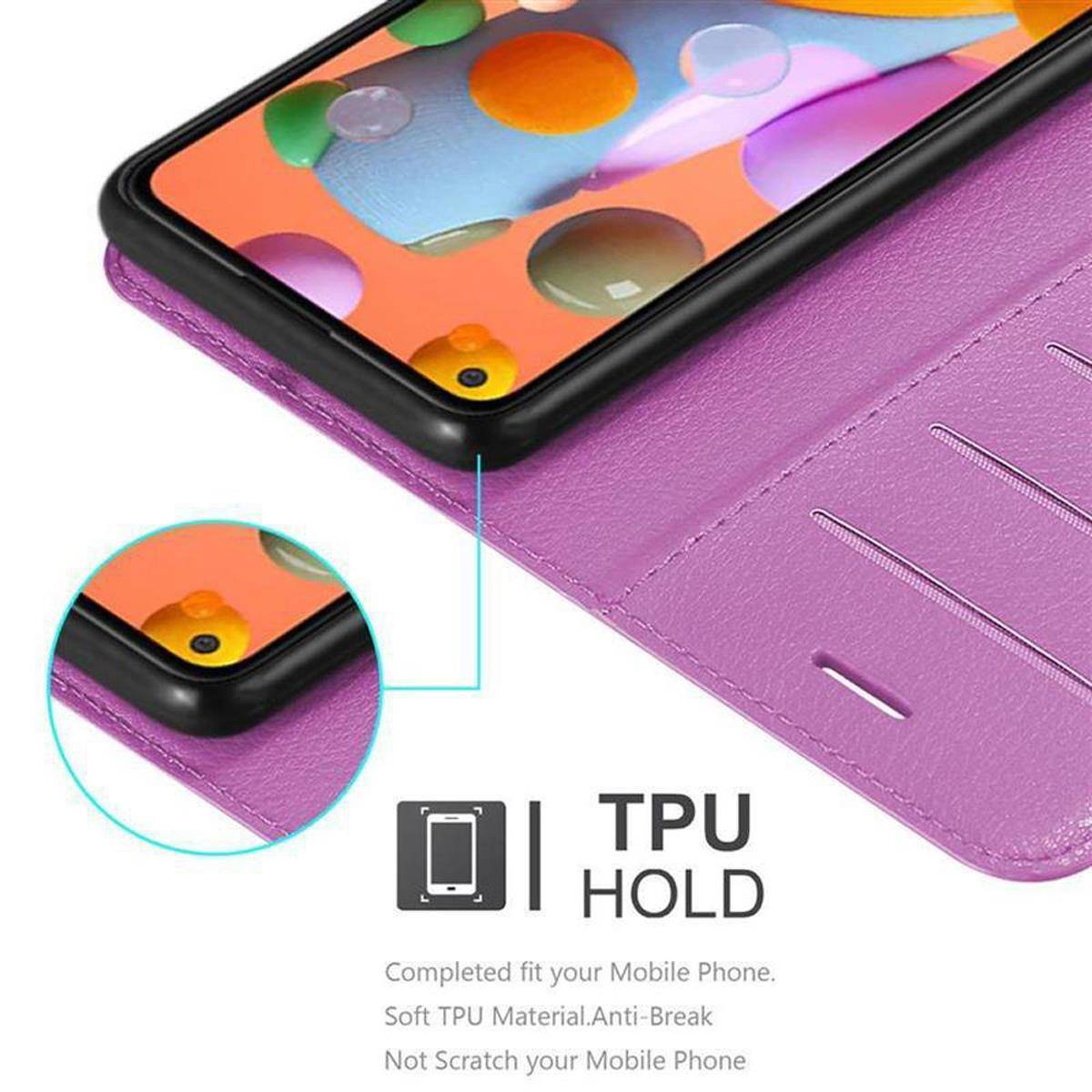 Cadorabo Hülle für Samsung Galaxy A11 / M11 Schutz Hülle in Lila Handyhülle Etui Case Cover Magnetverschluss
