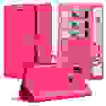 Cadorabo Hülle für Samsung Galaxy A11 / M11 Schutz Hülle in Pink Handyhülle Etui Case Cover Magnetverschluss