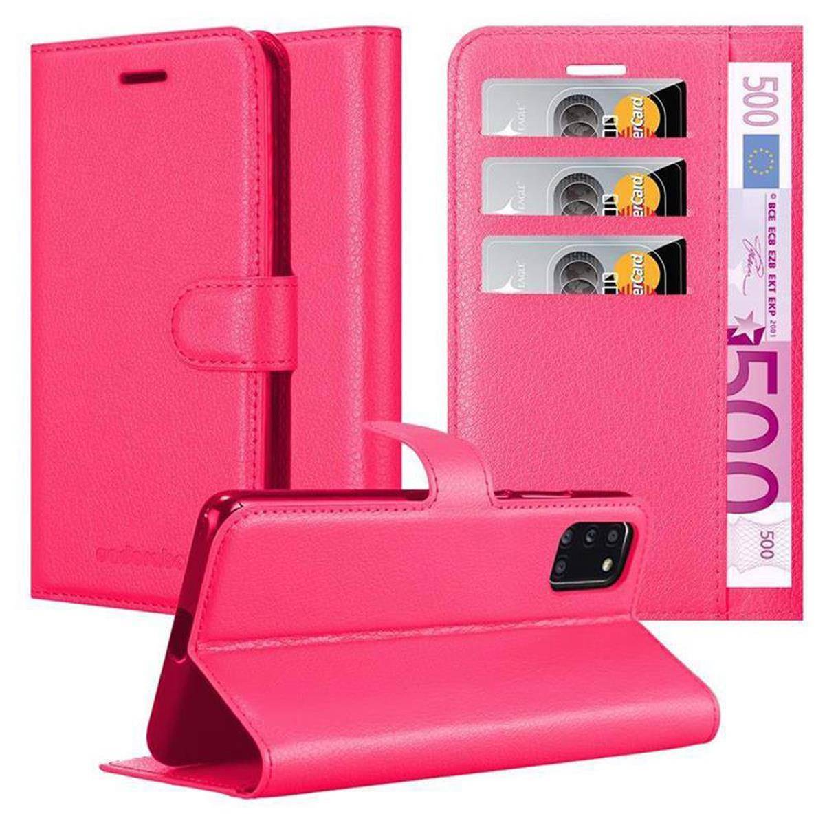 Cadorabo Hülle für Samsung Galaxy A31 Schutz Hülle in Pink Handyhülle Etui Case Cover Magnetverschluss