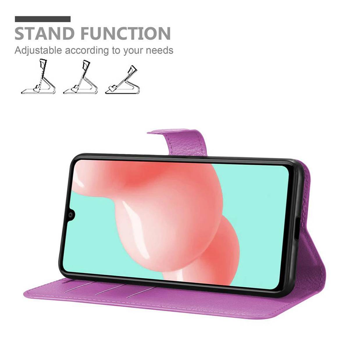 Cadorabo Hülle für Samsung Galaxy A41 Schutz Hülle in Lila Handyhülle Etui Case Cover Magnetverschluss