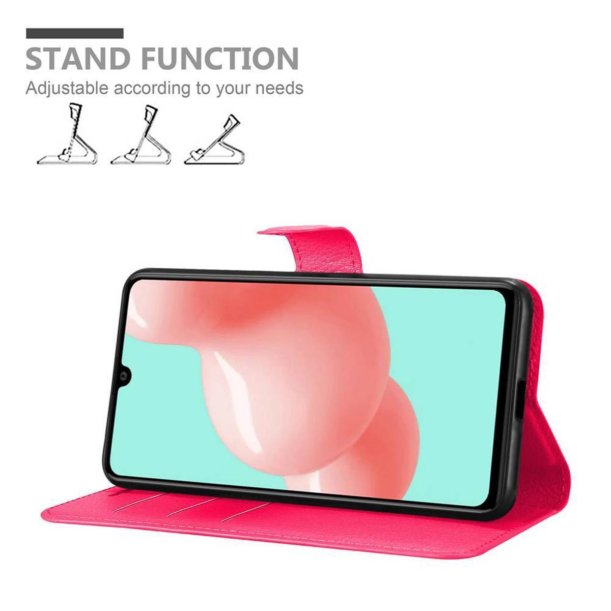Cadorabo Hülle für Samsung Galaxy A41 Schutz Hülle in Pink Handyhülle Etui Case Cover Magnetverschluss