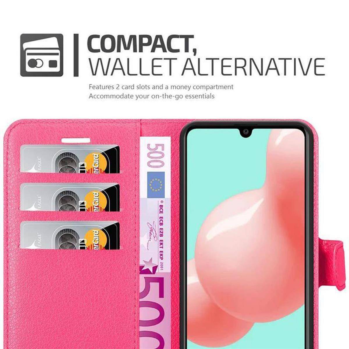 Cadorabo Hülle für Samsung Galaxy A41 Schutz Hülle in Pink Handyhülle Etui Case Cover Magnetverschluss