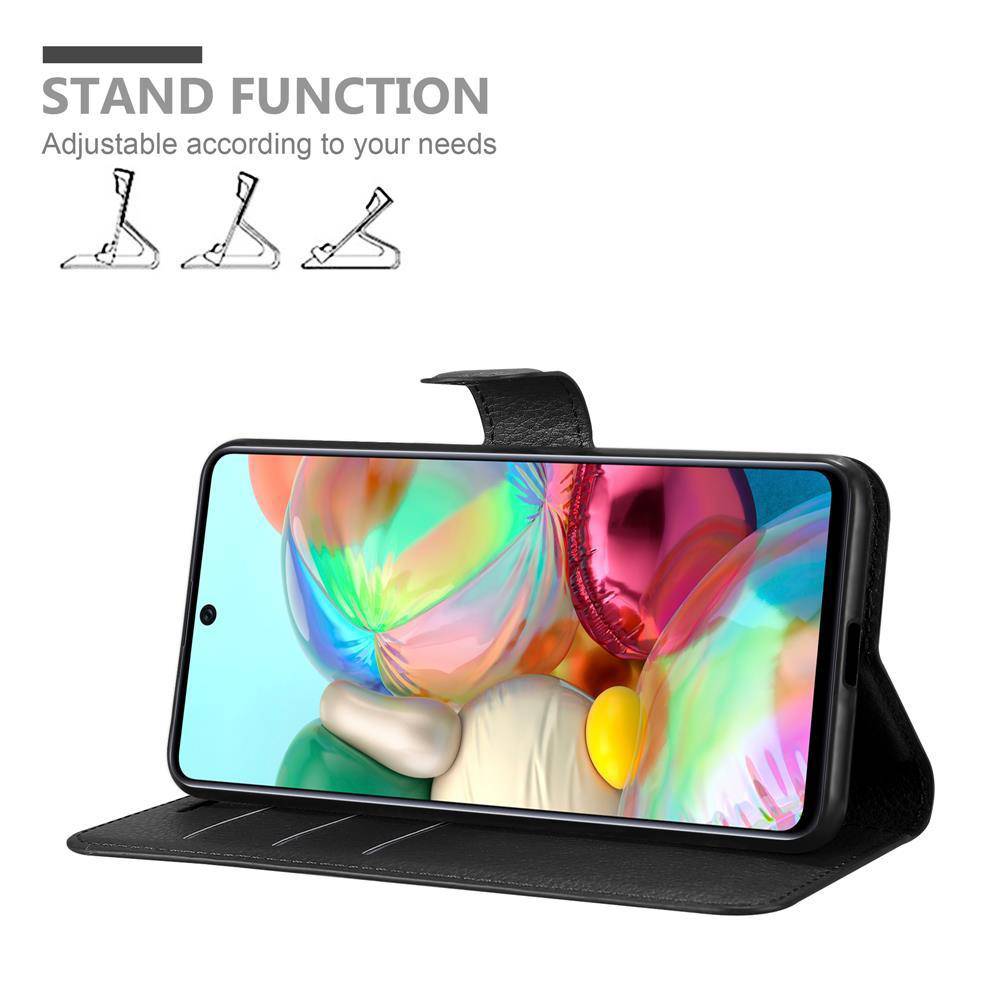 Cadorabo Hülle für Samsung Galaxy A51 4G / M40s Schutz Hülle in Schwarz Handyhülle Etui Case Cover Magnetverschluss