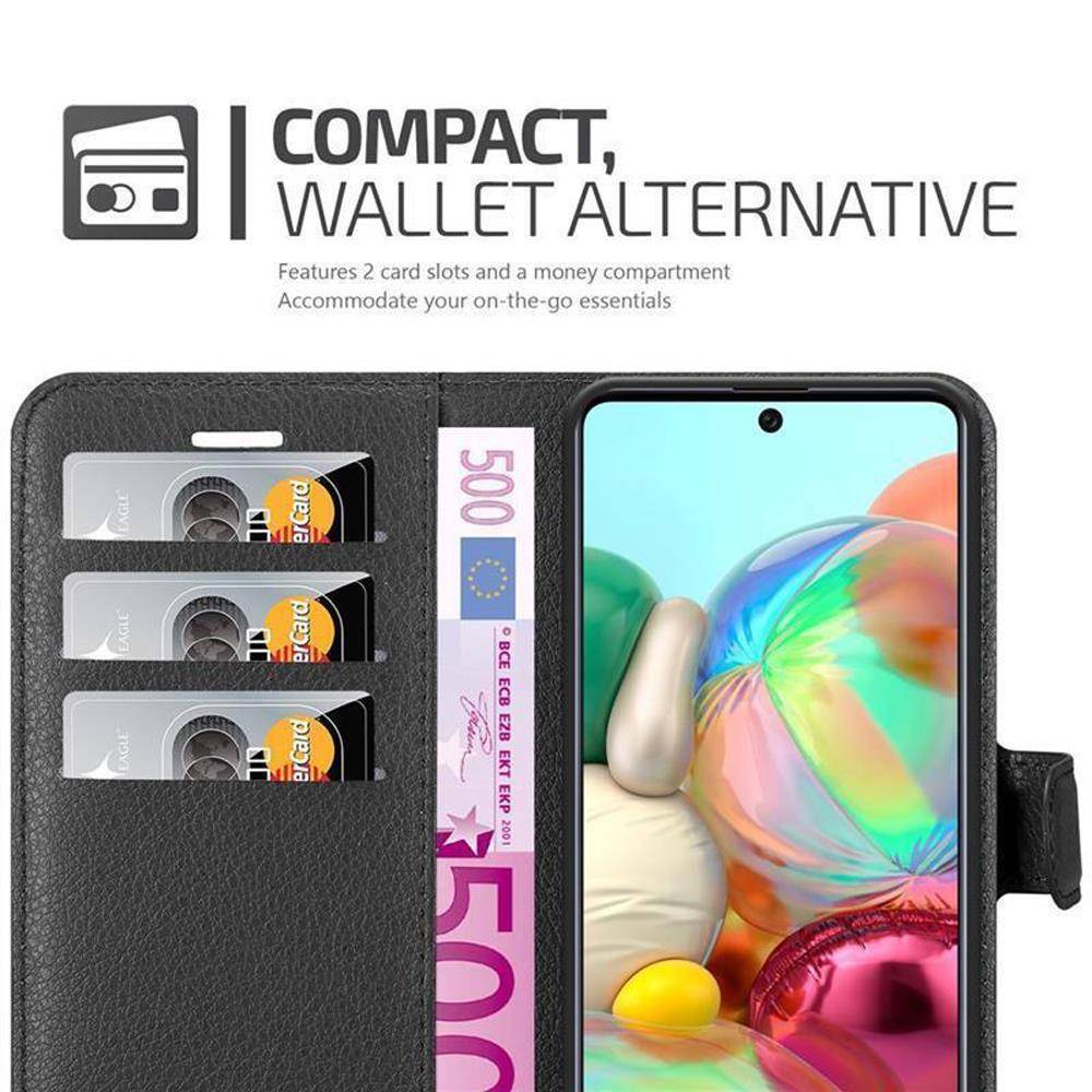 Cadorabo Hülle für Samsung Galaxy A51 4G / M40s Schutz Hülle in Schwarz Handyhülle Etui Case Cover Magnetverschluss