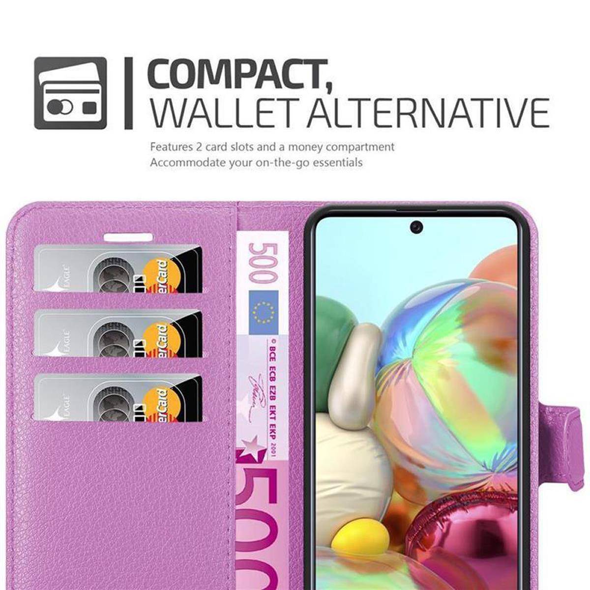 Cadorabo Hülle für Samsung Galaxy A71 5G Schutz Hülle in Lila Handyhülle Etui Case Cover Magnetverschluss