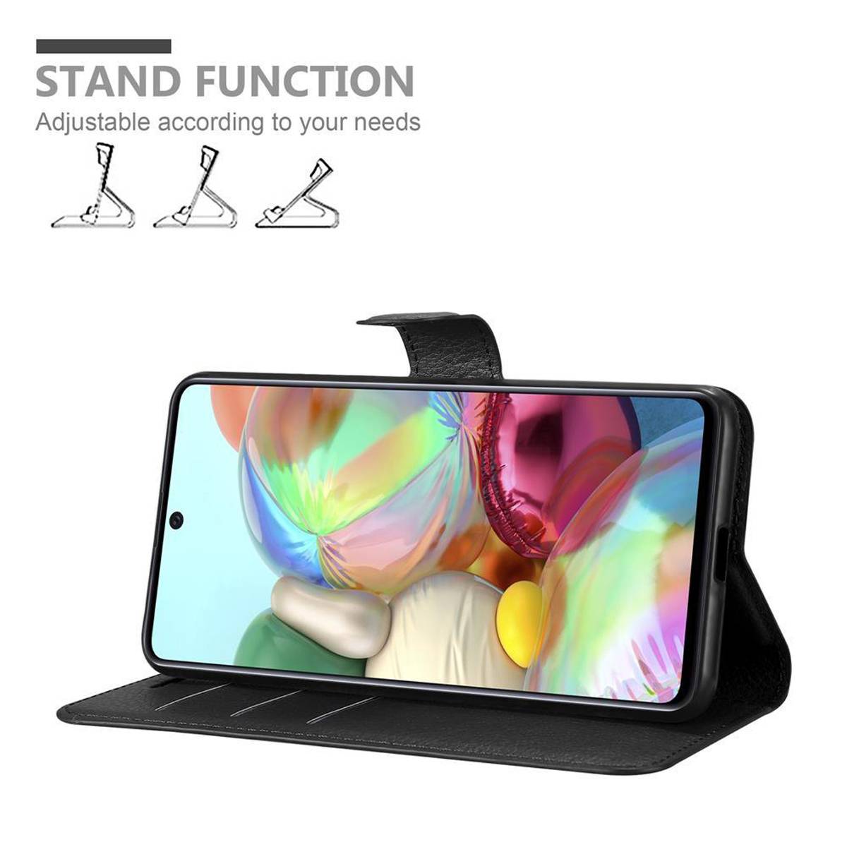 Cadorabo Hülle für Samsung Galaxy A71 5G Schutz Hülle in Schwarz Handyhülle Etui Case Cover Magnetverschluss