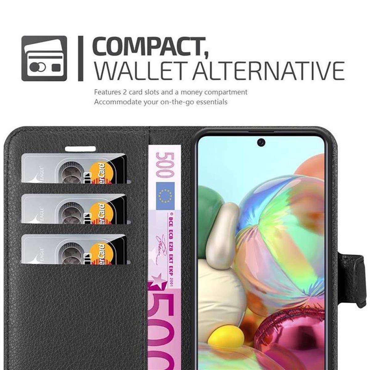Cadorabo Hülle für Samsung Galaxy A71 5G Schutz Hülle in Schwarz Handyhülle Etui Case Cover Magnetverschluss