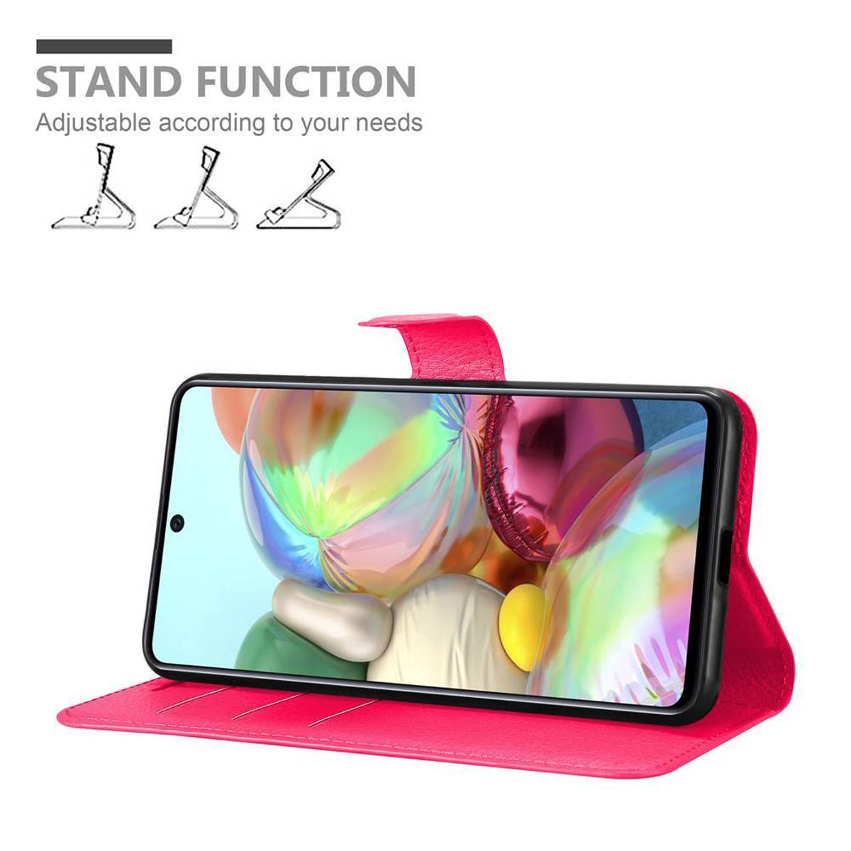 Cadorabo Hülle für Samsung Galaxy A71 5G Schutz Hülle in Pink Handyhülle Etui Case Cover Magnetverschluss