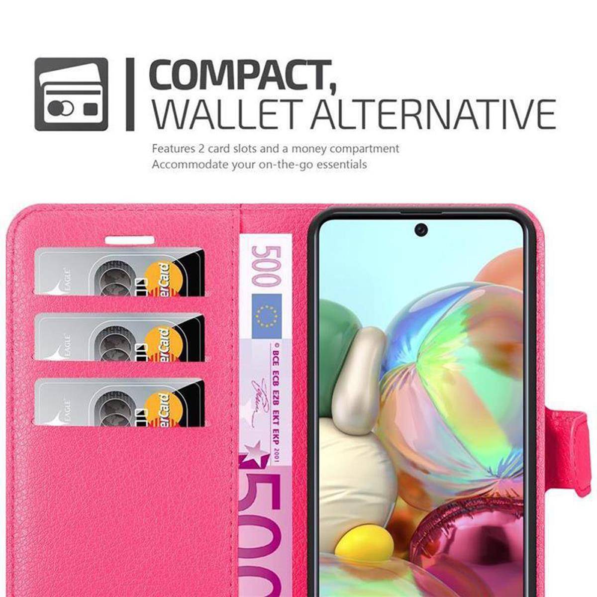 Cadorabo Hülle für Samsung Galaxy A71 5G Schutz Hülle in Pink Handyhülle Etui Case Cover Magnetverschluss