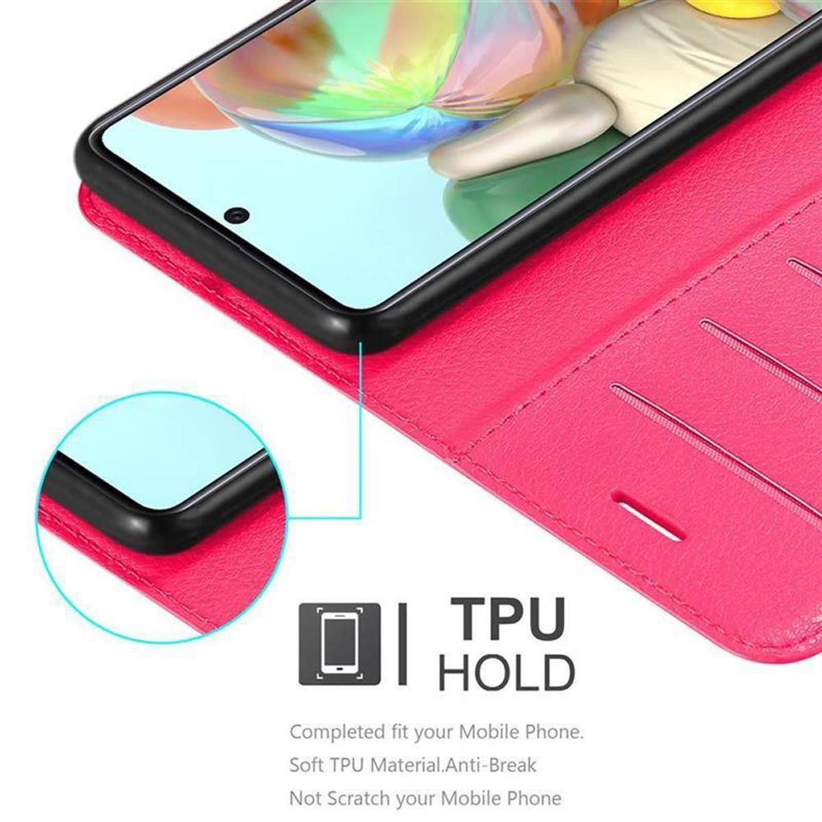 Cadorabo Hülle für Samsung Galaxy A71 5G Schutz Hülle in Pink Handyhülle Etui Case Cover Magnetverschluss