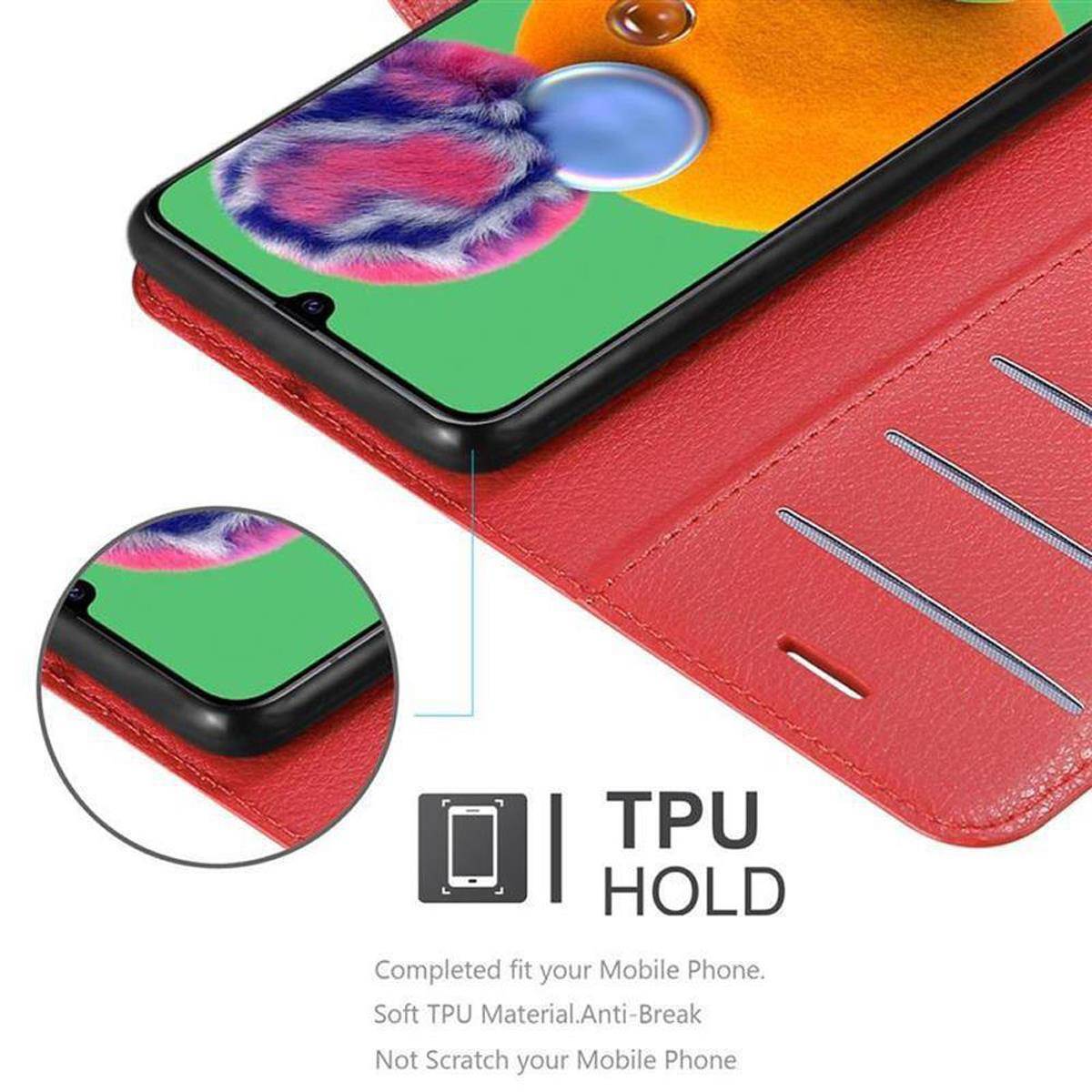 Cadorabo Hülle für Samsung Galaxy A90 5G Schutz Hülle in Rot Handyhülle Etui Case Cover Magnetverschluss
