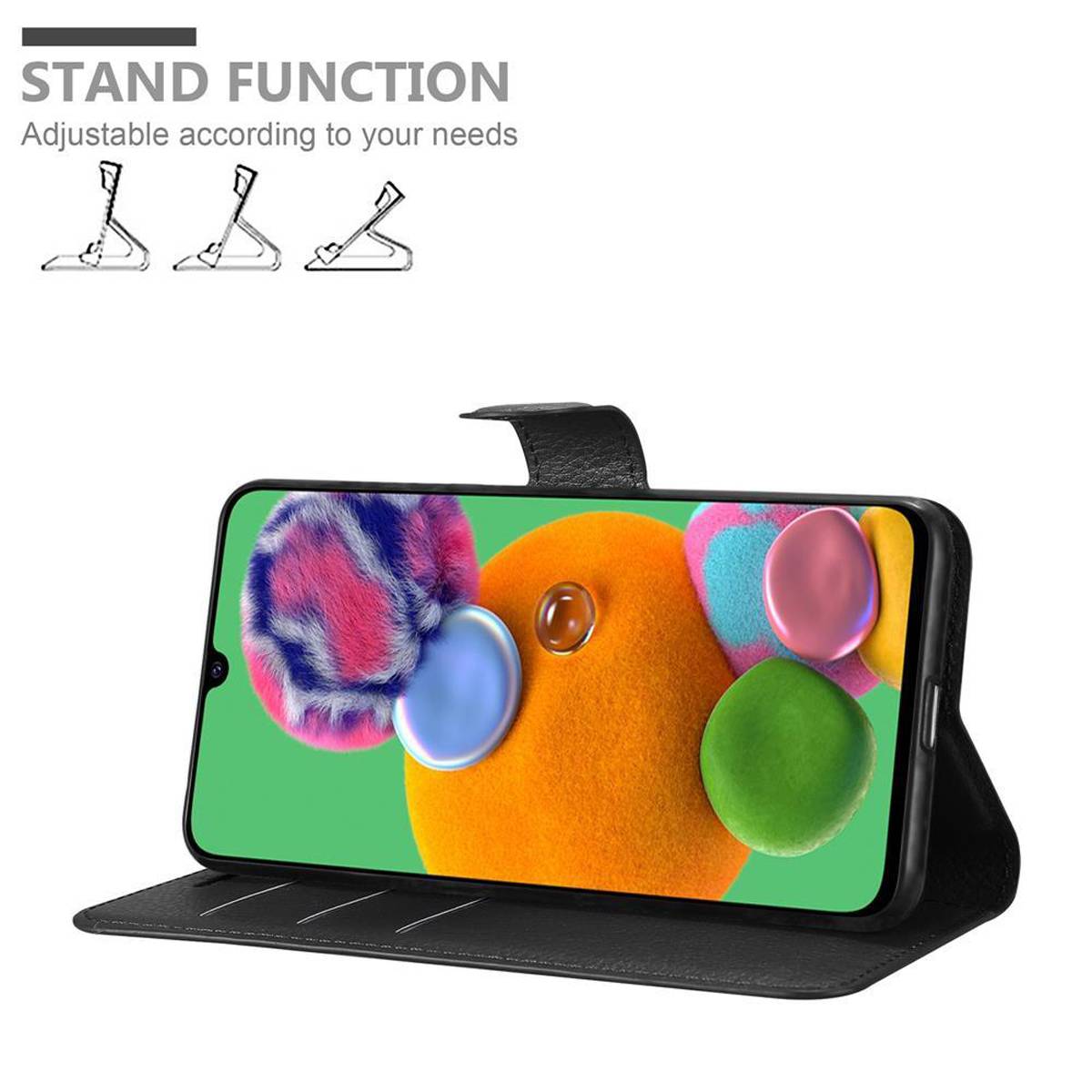 Cadorabo Hülle für Samsung Galaxy A90 5G Schutz Hülle in Schwarz Handyhülle Etui Case Cover Magnetverschluss