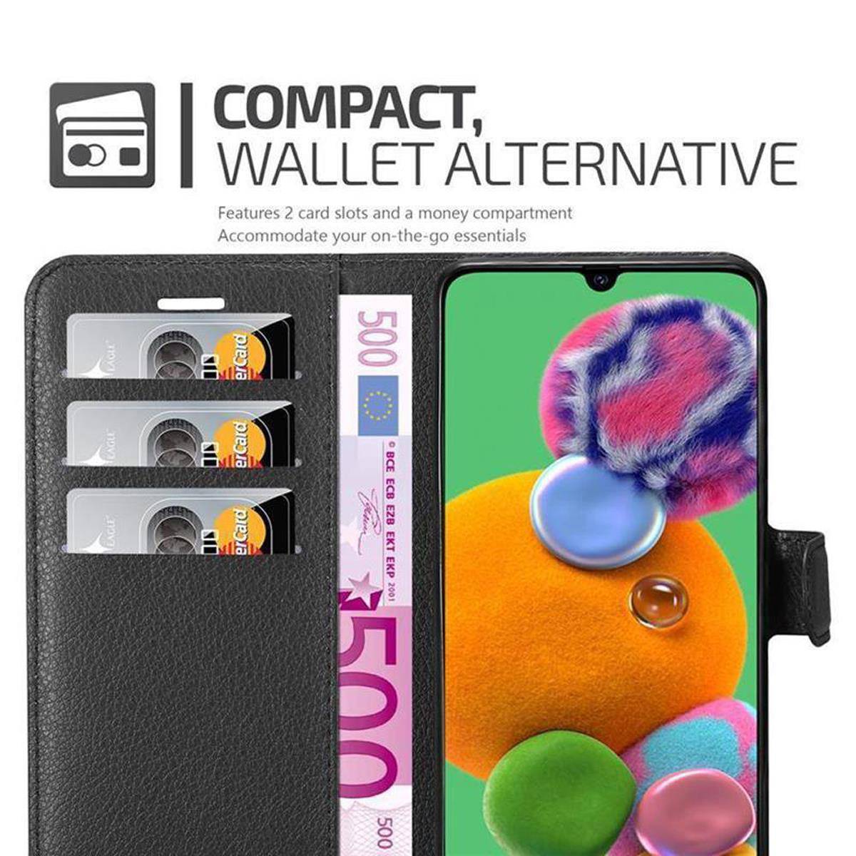 Cadorabo Hülle für Samsung Galaxy A90 5G Schutz Hülle in Schwarz Handyhülle Etui Case Cover Magnetverschluss
