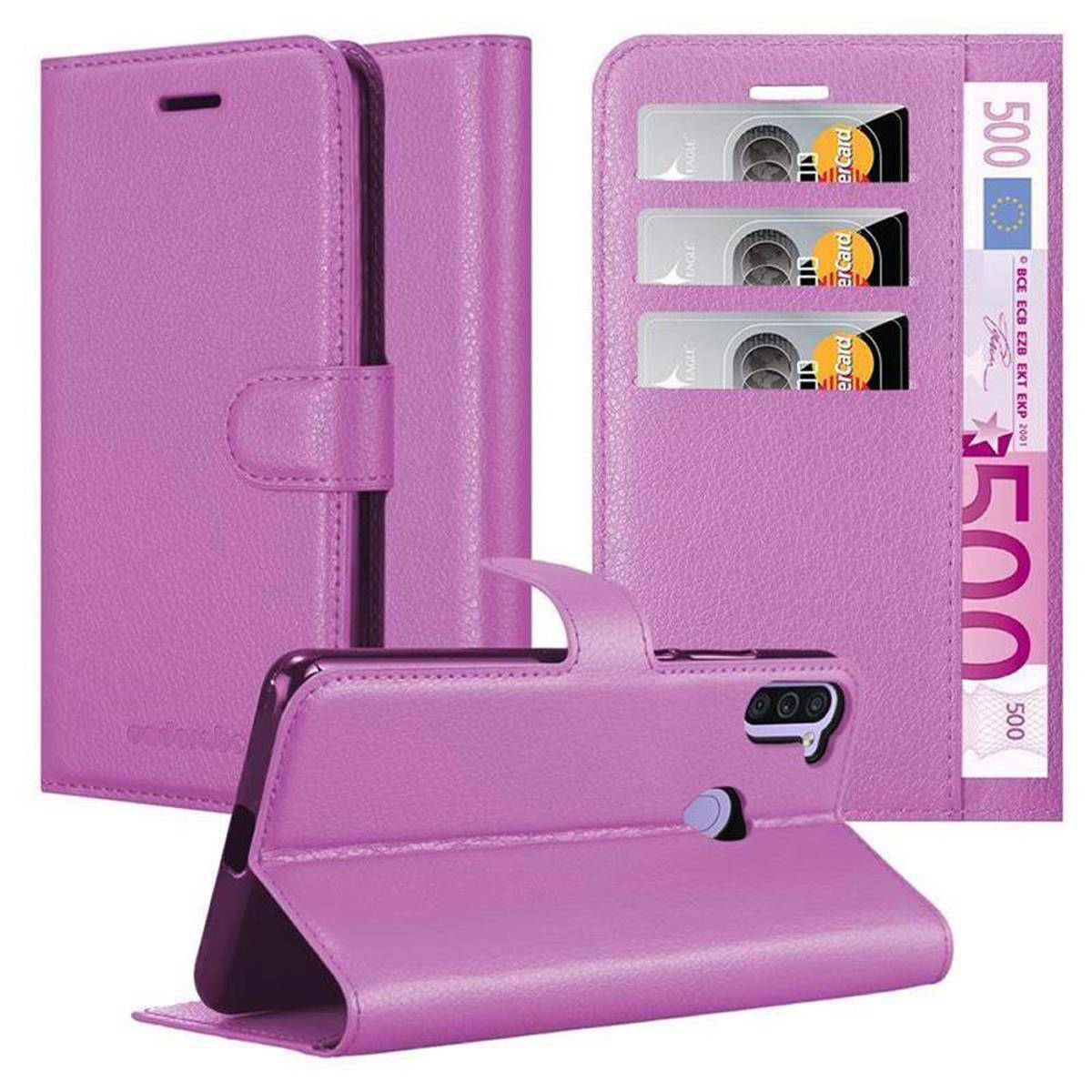 Cadorabo Hülle für Samsung Galaxy A11 / M11 Schutz Hülle in Lila Handyhülle Etui Case Cover Magnetverschluss