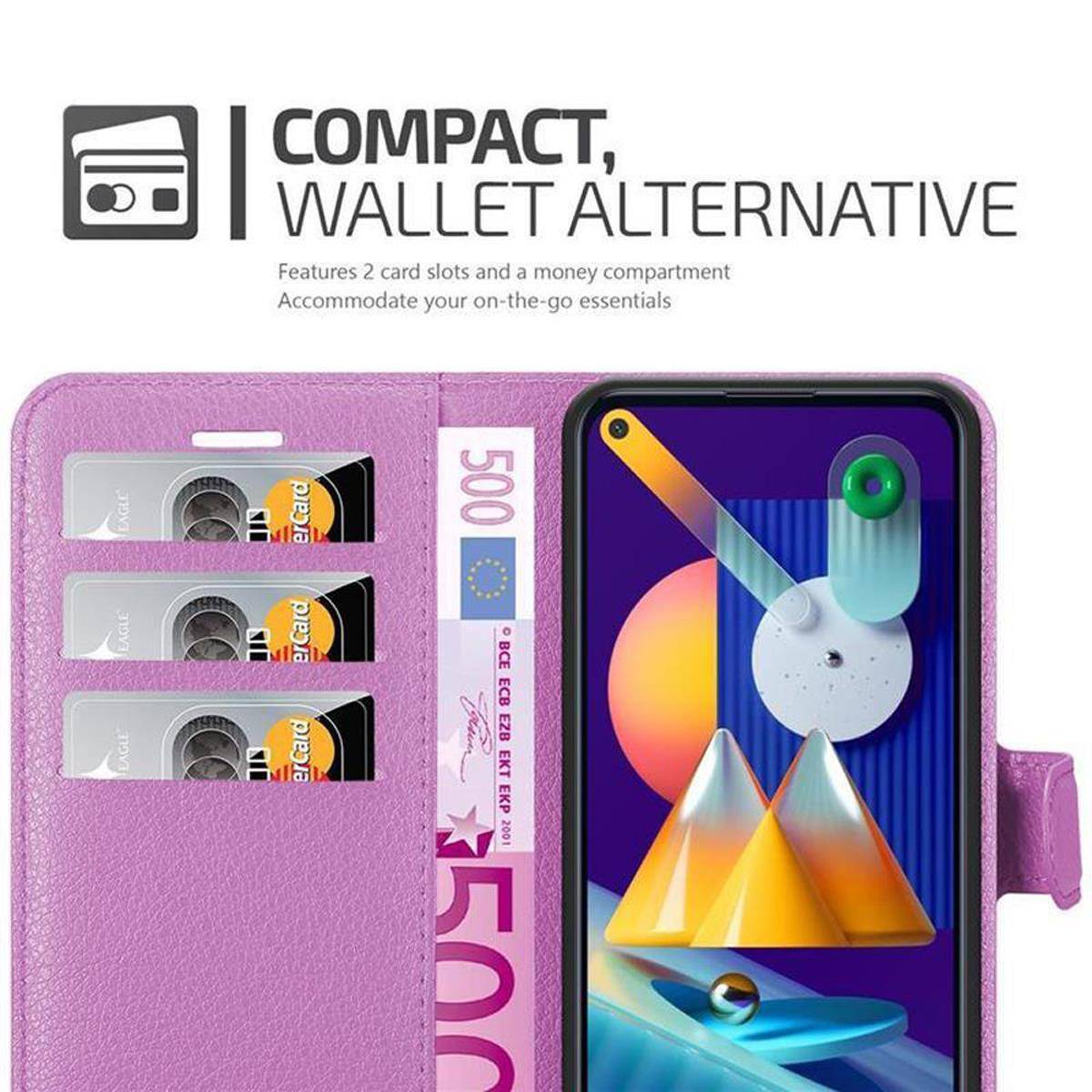 Cadorabo Hülle für Samsung Galaxy A11 / M11 Schutz Hülle in Lila Handyhülle Etui Case Cover Magnetverschluss