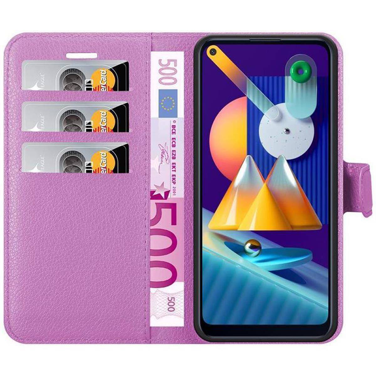 Cadorabo Hülle für Samsung Galaxy A11 / M11 Schutz Hülle in Lila Handyhülle Etui Case Cover Magnetverschluss