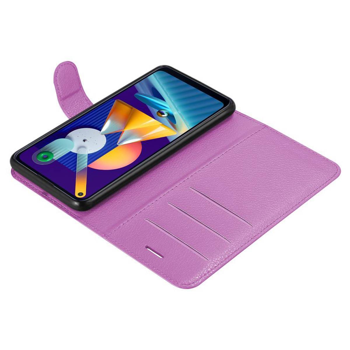 Cadorabo Hülle für Samsung Galaxy A11 / M11 Schutz Hülle in Lila Handyhülle Etui Case Cover Magnetverschluss