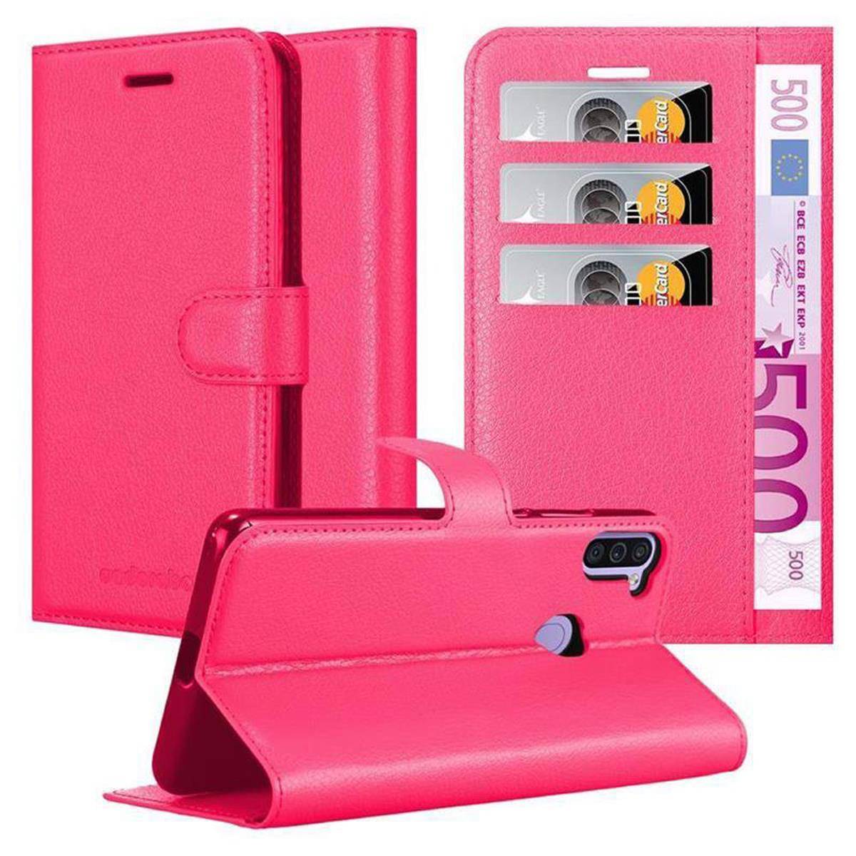 Cadorabo Hülle für Samsung Galaxy A11 / M11 Schutz Hülle in Pink Handyhülle Etui Case Cover Magnetverschluss