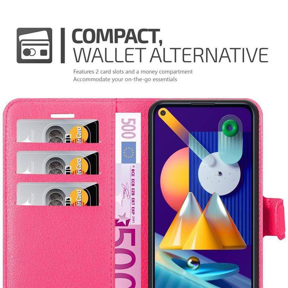 Cadorabo Hülle für Samsung Galaxy A11 / M11 Schutz Hülle in Pink Handyhülle Etui Case Cover Magnetverschluss