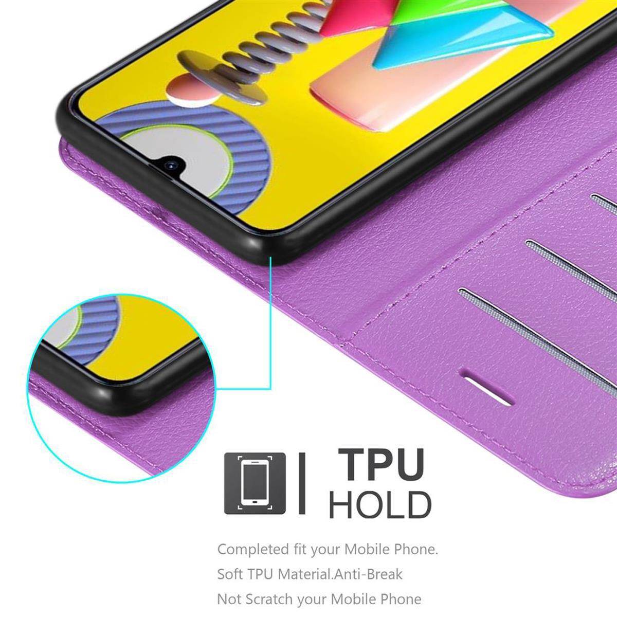 Cadorabo Hülle für Samsung Galaxy M31 Schutz Hülle in Lila Handyhülle Etui Case Cover Magnetverschluss
