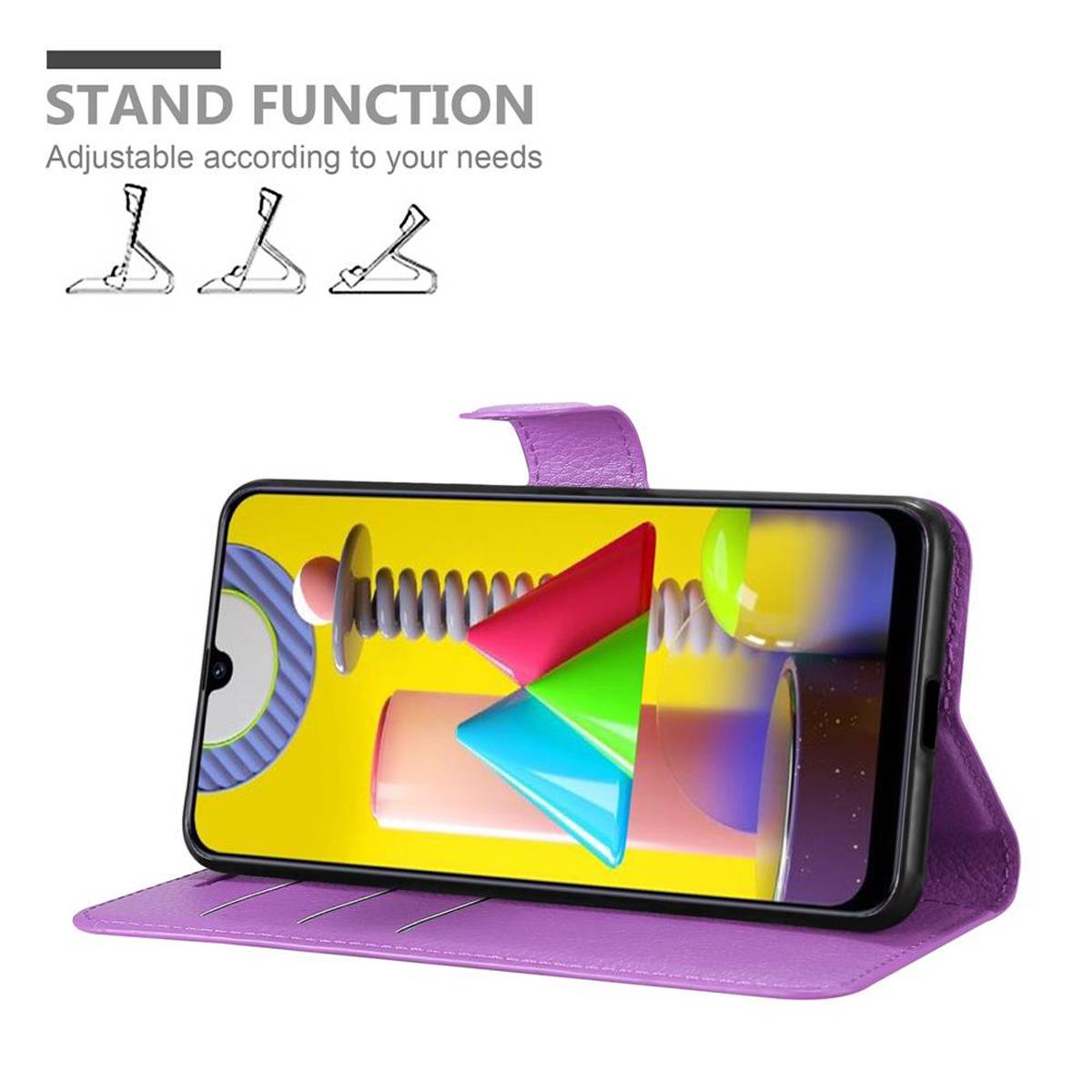 Cadorabo Hülle für Samsung Galaxy M31 Schutz Hülle in Lila Handyhülle Etui Case Cover Magnetverschluss