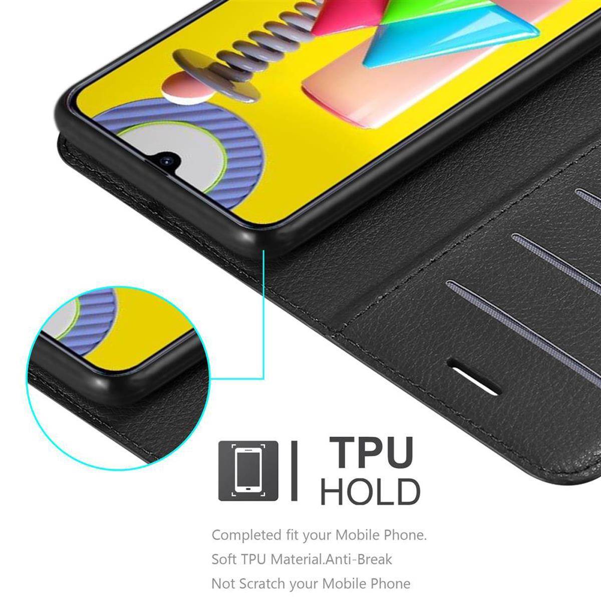 Cadorabo Hülle für Samsung Galaxy M31 Schutz Hülle in Schwarz Handyhülle Etui Case Cover Magnetverschluss