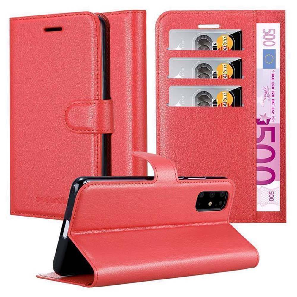 Cadorabo Hülle für Samsung Galaxy S20 PLUS Schutz Hülle in Rot Handyhülle Etui Case Cover Magnetverschluss