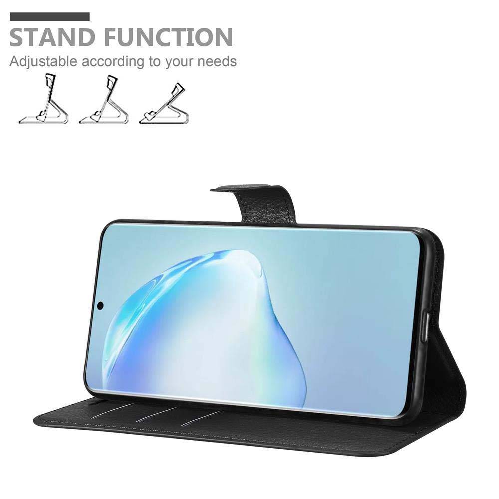 Cadorabo Hülle für Samsung Galaxy S20 PLUS Schutz Hülle in Schwarz Handyhülle Etui Case Cover Magnetverschluss