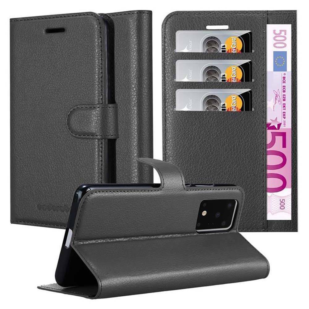 Cadorabo Hülle für Samsung Galaxy S20 ULTRA Schutz Hülle in Schwarz Handyhülle Etui Case Cover Magnetverschluss