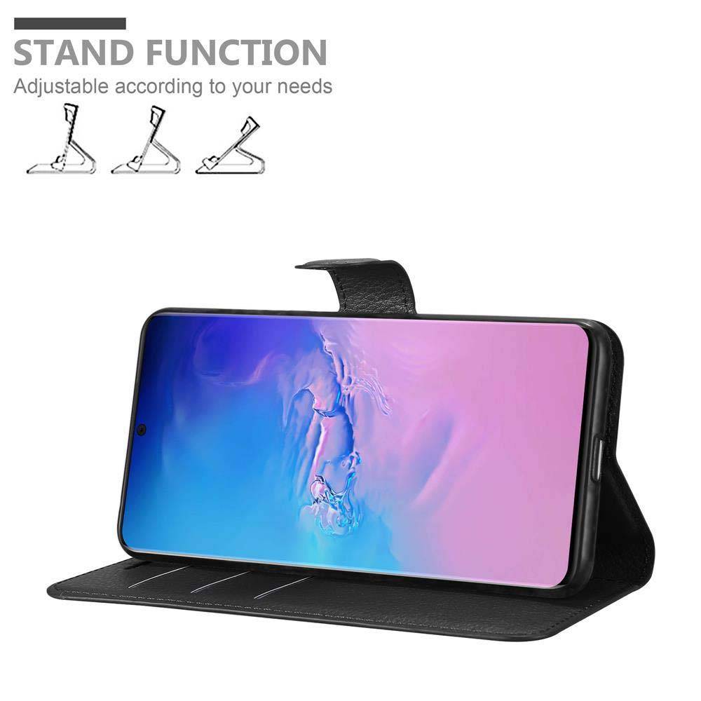 Cadorabo Hülle für Samsung Galaxy S20 ULTRA Schutz Hülle in Schwarz Handyhülle Etui Case Cover Magnetverschluss
