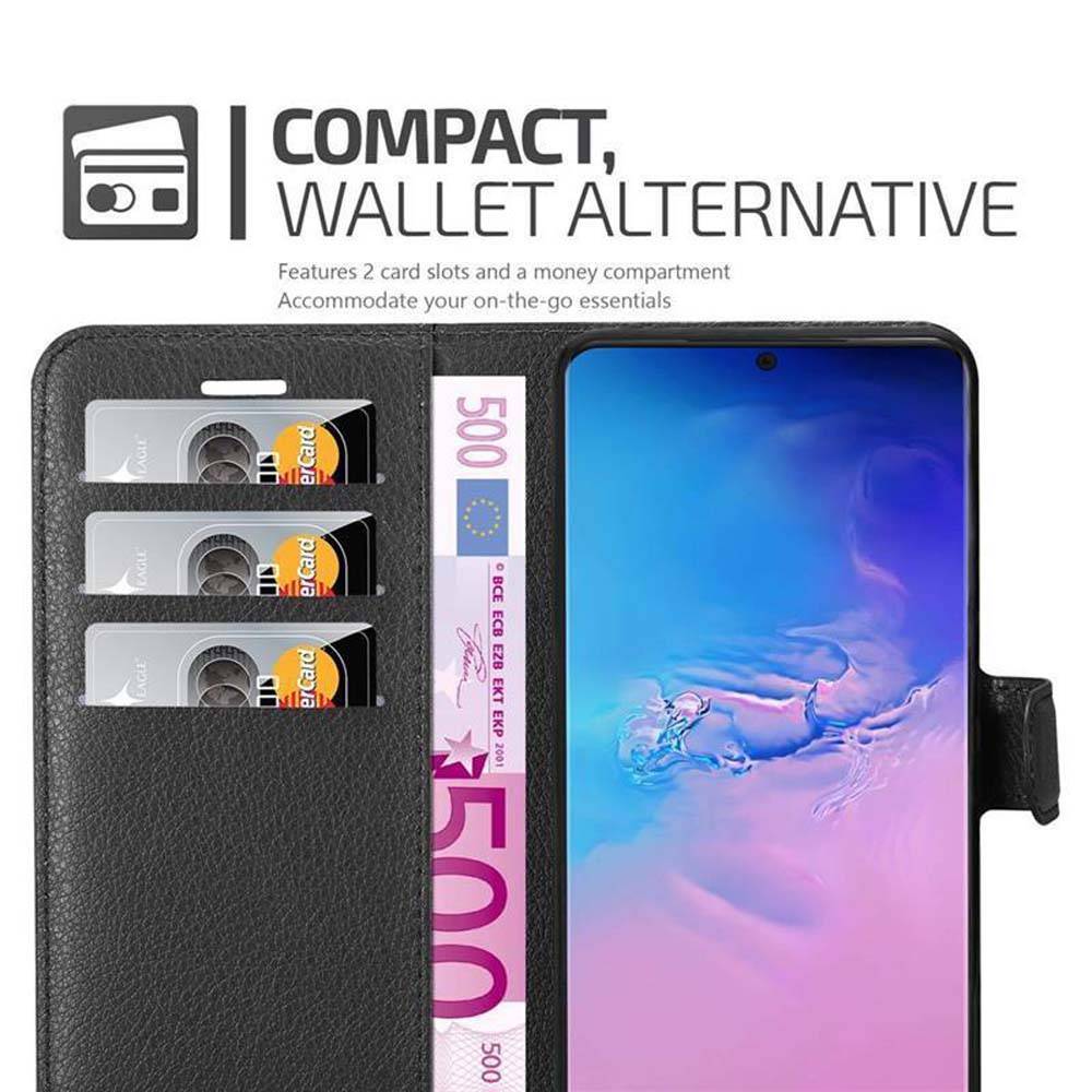 Cadorabo Hülle für Samsung Galaxy S20 ULTRA Schutz Hülle in Schwarz Handyhülle Etui Case Cover Magnetverschluss