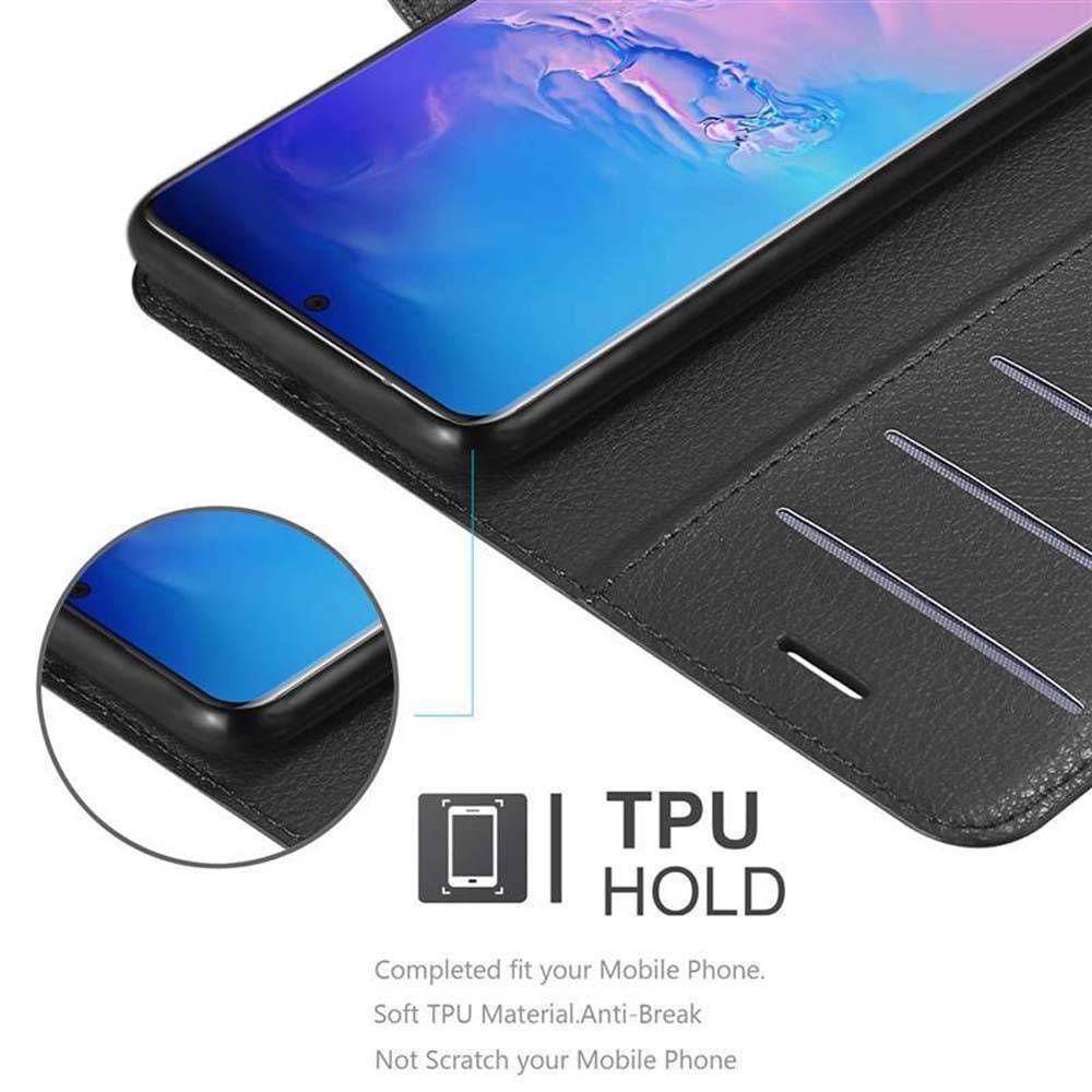 Cadorabo Hülle für Samsung Galaxy S20 ULTRA Schutz Hülle in Schwarz Handyhülle Etui Case Cover Magnetverschluss