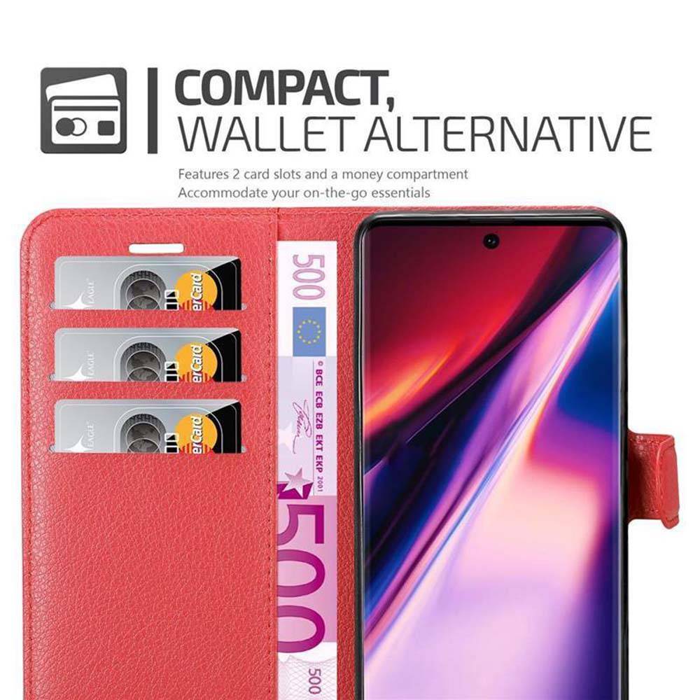 Cadorabo Hülle für Samsung Galaxy NOTE 10 Schutz Hülle in Rot Handyhülle Etui Case Cover Magnetverschluss