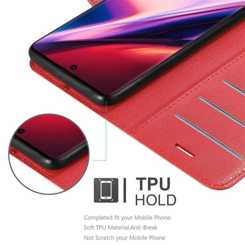 Cadorabo Hülle für Samsung Galaxy NOTE 10 Schutz Hülle in Rot Handyhülle Etui Case Cover Magnetverschluss