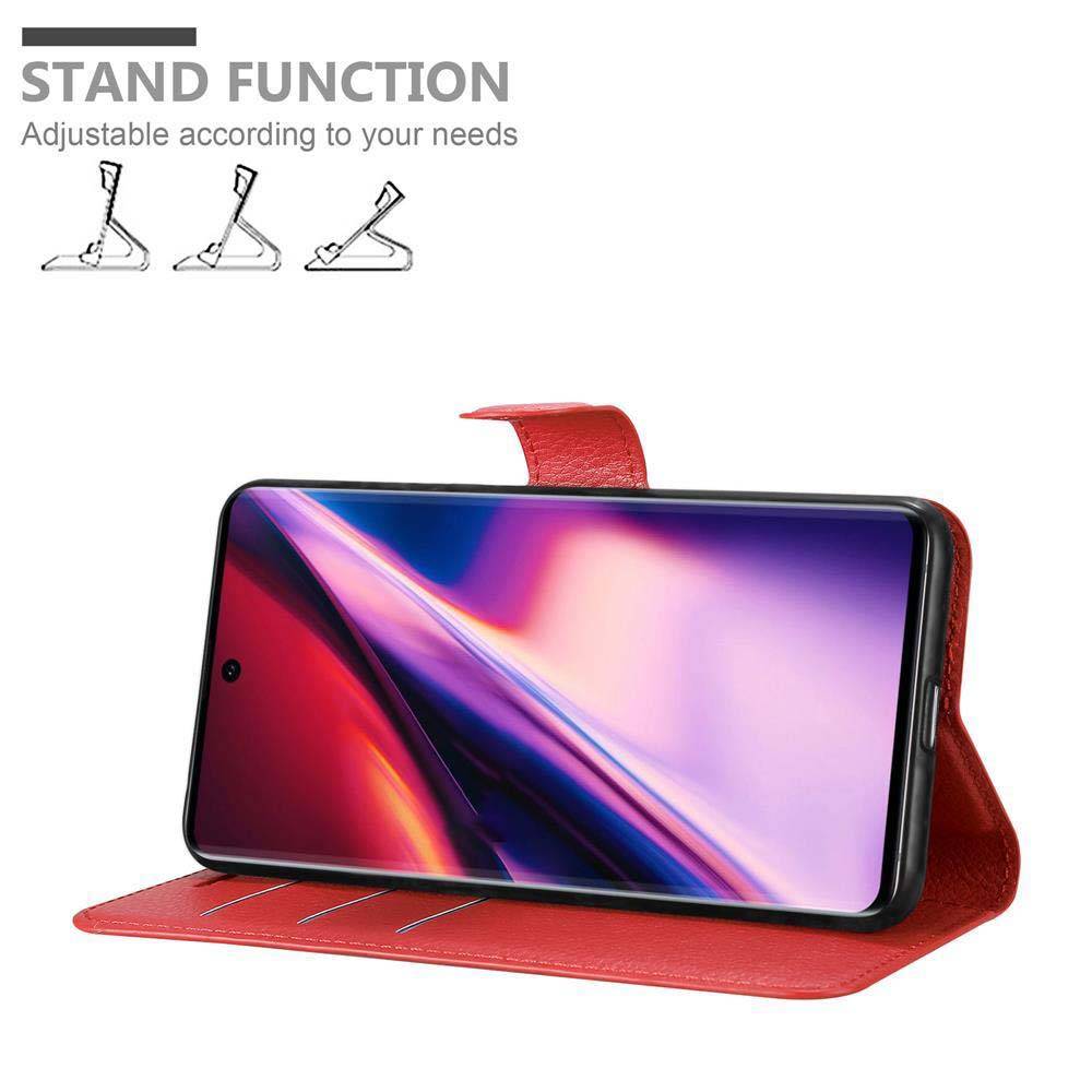 Cadorabo Hülle für Samsung Galaxy NOTE 10 Schutz Hülle in Rot Handyhülle Etui Case Cover Magnetverschluss