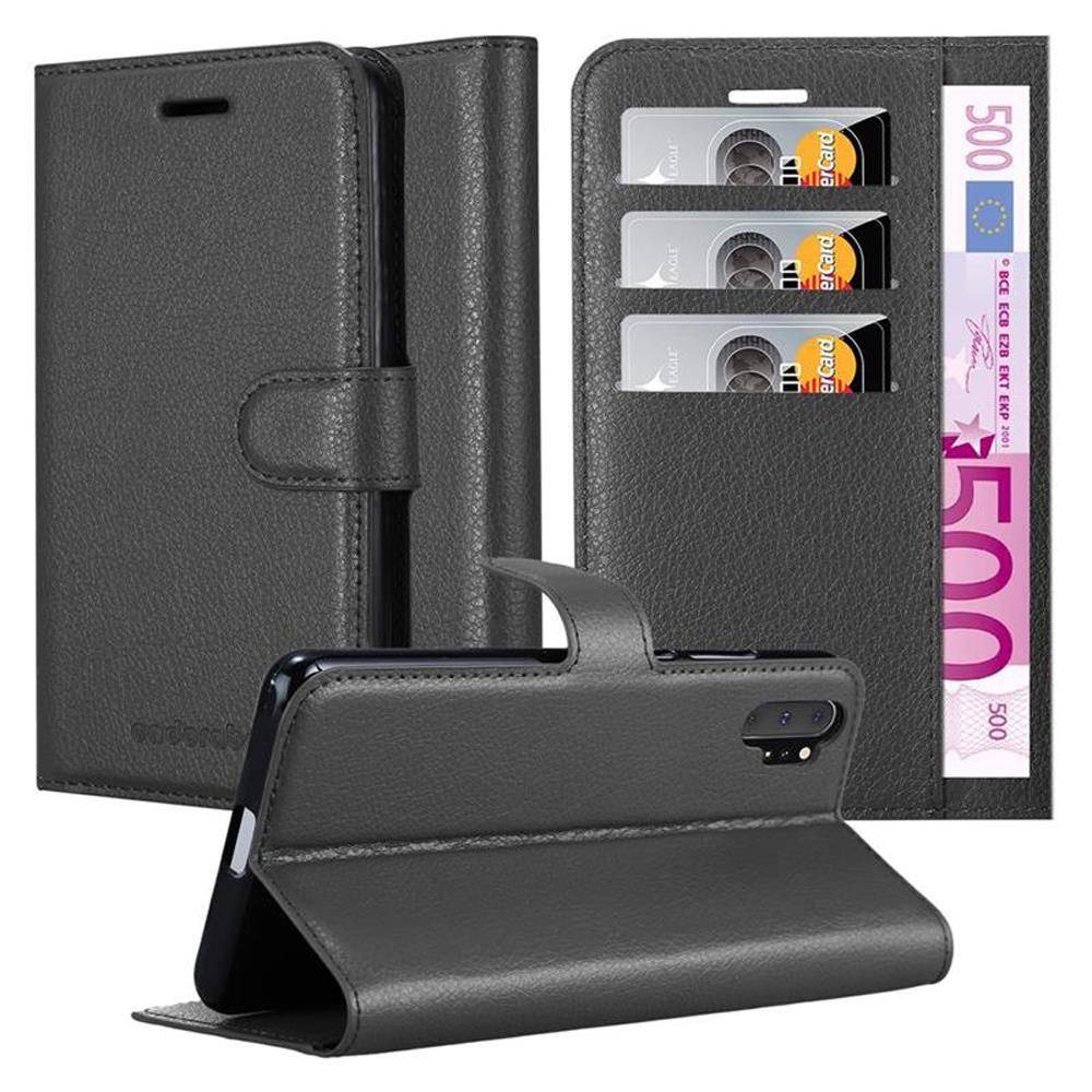 Cadorabo Hülle für Samsung Galaxy NOTE 10 PLUS Schutz Hülle in Schwarz Handyhülle Etui Case Cover Magnetverschluss