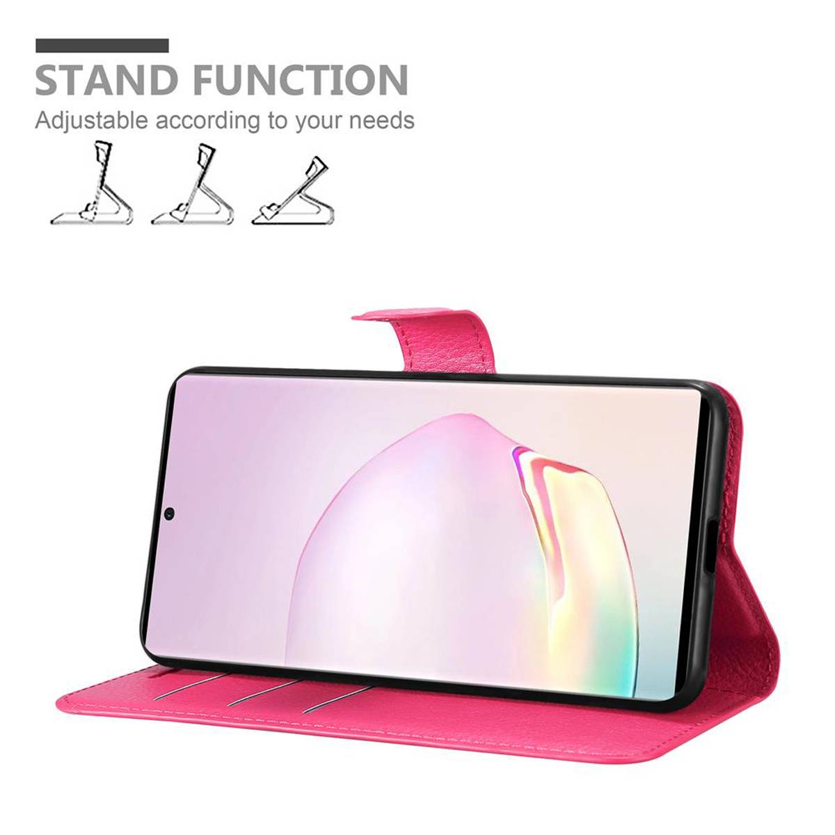 Cadorabo Hülle für Samsung Galaxy NOTE 20 Schutz Hülle in Pink Handyhülle Etui Case Cover Magnetverschluss