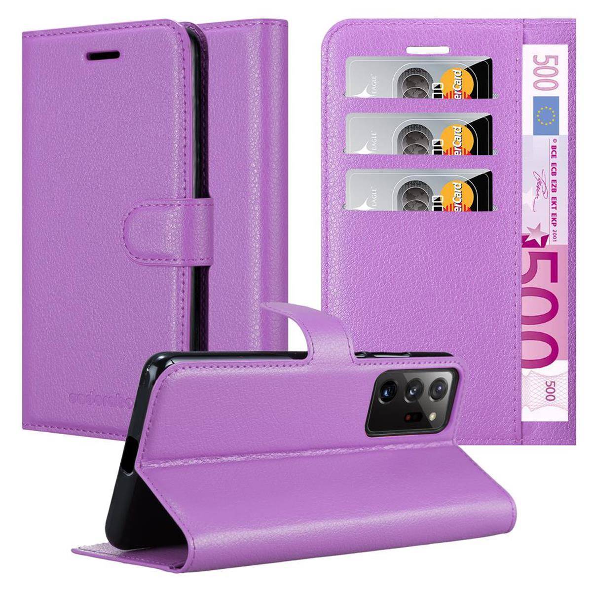Cadorabo Hülle für Samsung Galaxy NOTE 20 PLUS Schutz Hülle in Lila Handyhülle Etui Case Cover Magnetverschluss
