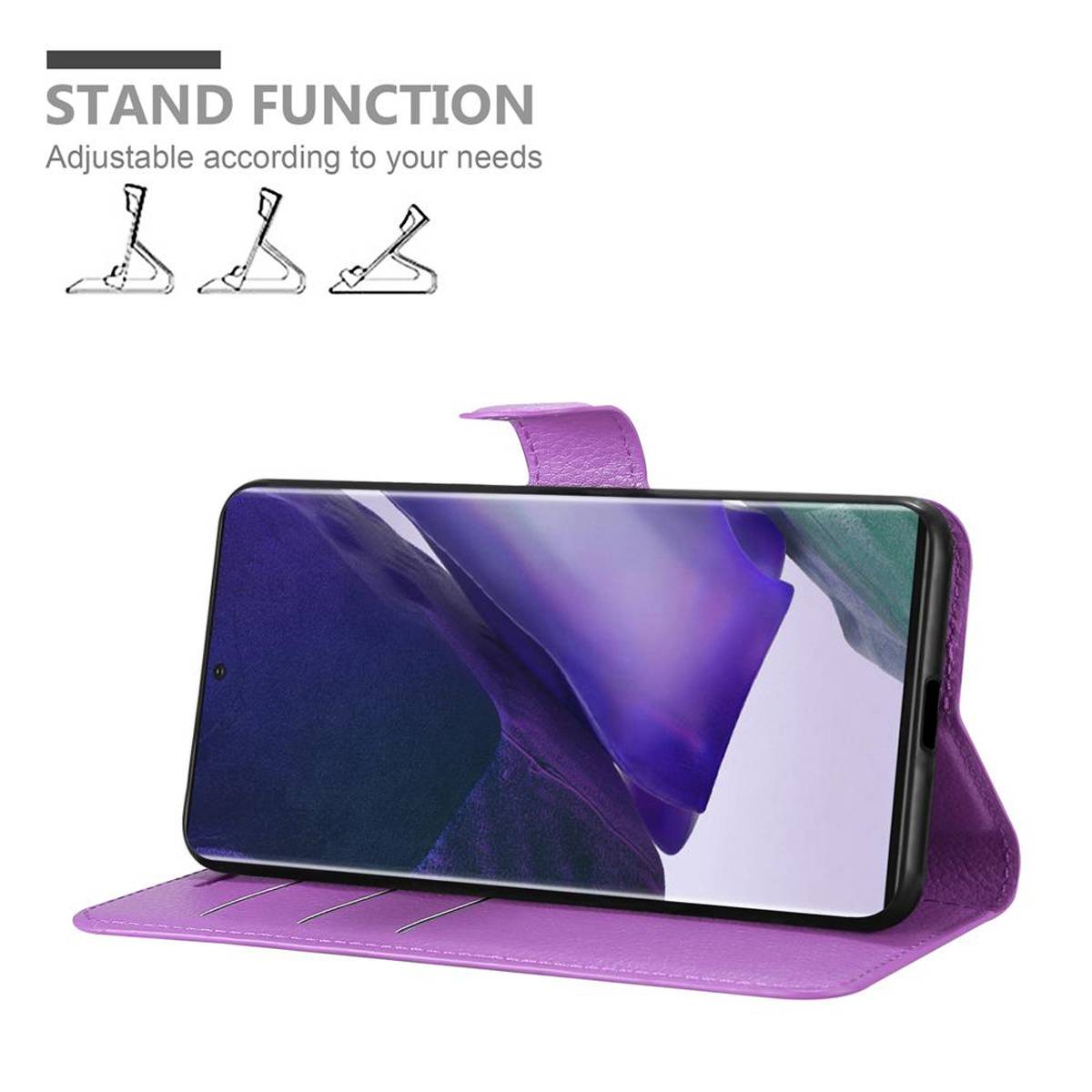 Cadorabo Hülle für Samsung Galaxy NOTE 20 PLUS Schutz Hülle in Lila Handyhülle Etui Case Cover Magnetverschluss