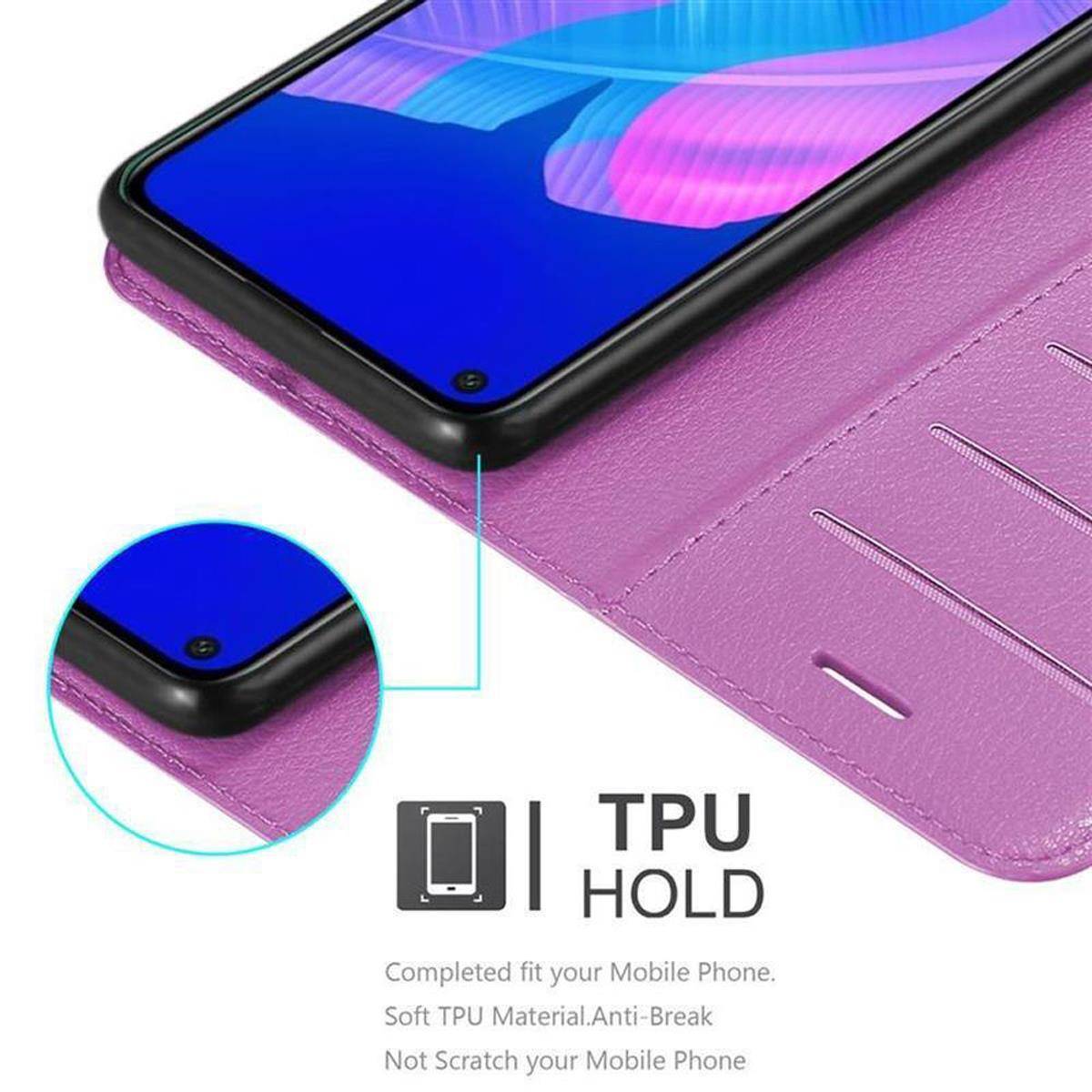 Cadorabo Hülle für Huawei P40 LITE E Schutz Hülle in Lila Handyhülle Etui Case Cover Magnetverschluss