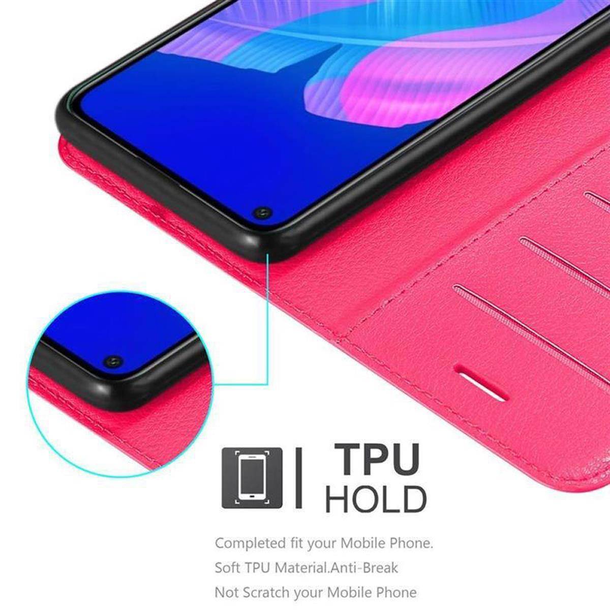 Cadorabo Hülle für Huawei P40 LITE E Schutz Hülle in Pink Handyhülle Etui Case Cover Magnetverschluss