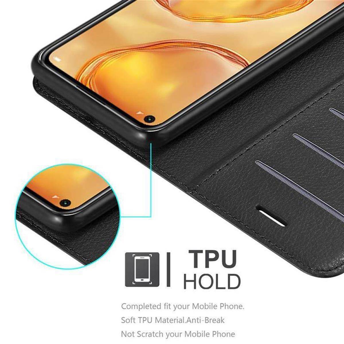 Cadorabo Hülle für Huawei NOVA 6 SE / P40 LITE / NOVA 7i Schutz Hülle in Schwarz Handyhülle Etui Case Cover