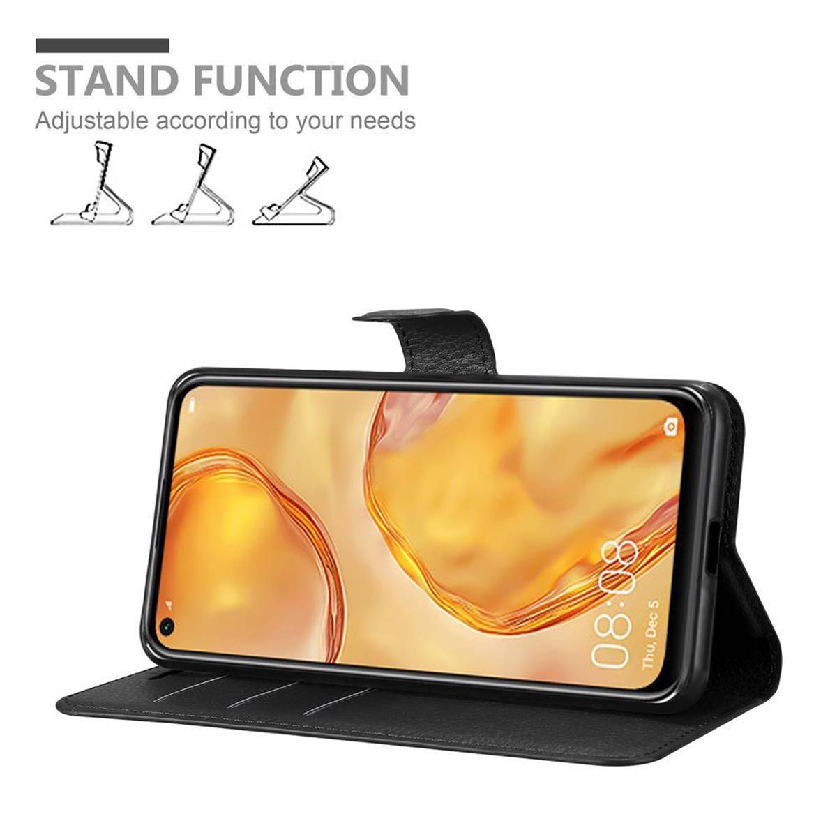 Cadorabo Hülle für Huawei NOVA 6 SE / P40 LITE / NOVA 7i Schutz Hülle in Schwarz Handyhülle Etui Case Cover