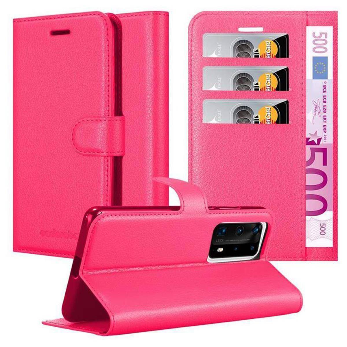 Cadorabo Hülle für Huawei P40 PRO / P40 PRO+ Schutz Hülle in Pink Handyhülle Etui Case Cover Magnetverschluss