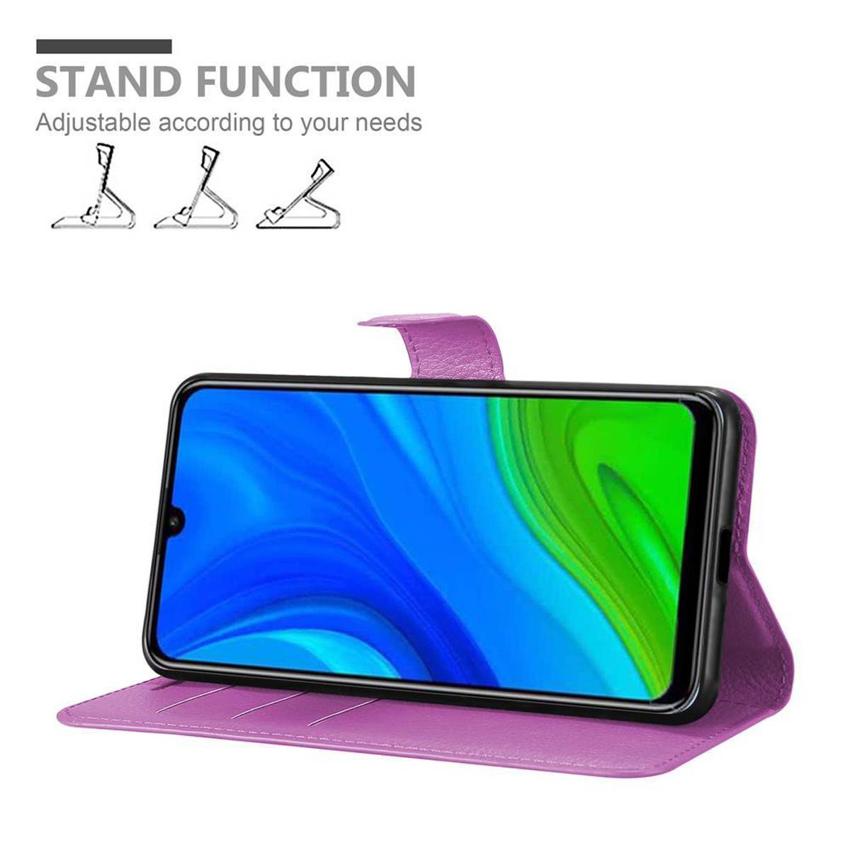 Cadorabo Hülle für Huawei P SMART 2020 Schutz Hülle in Lila Handyhülle Etui Case Cover Magnetverschluss