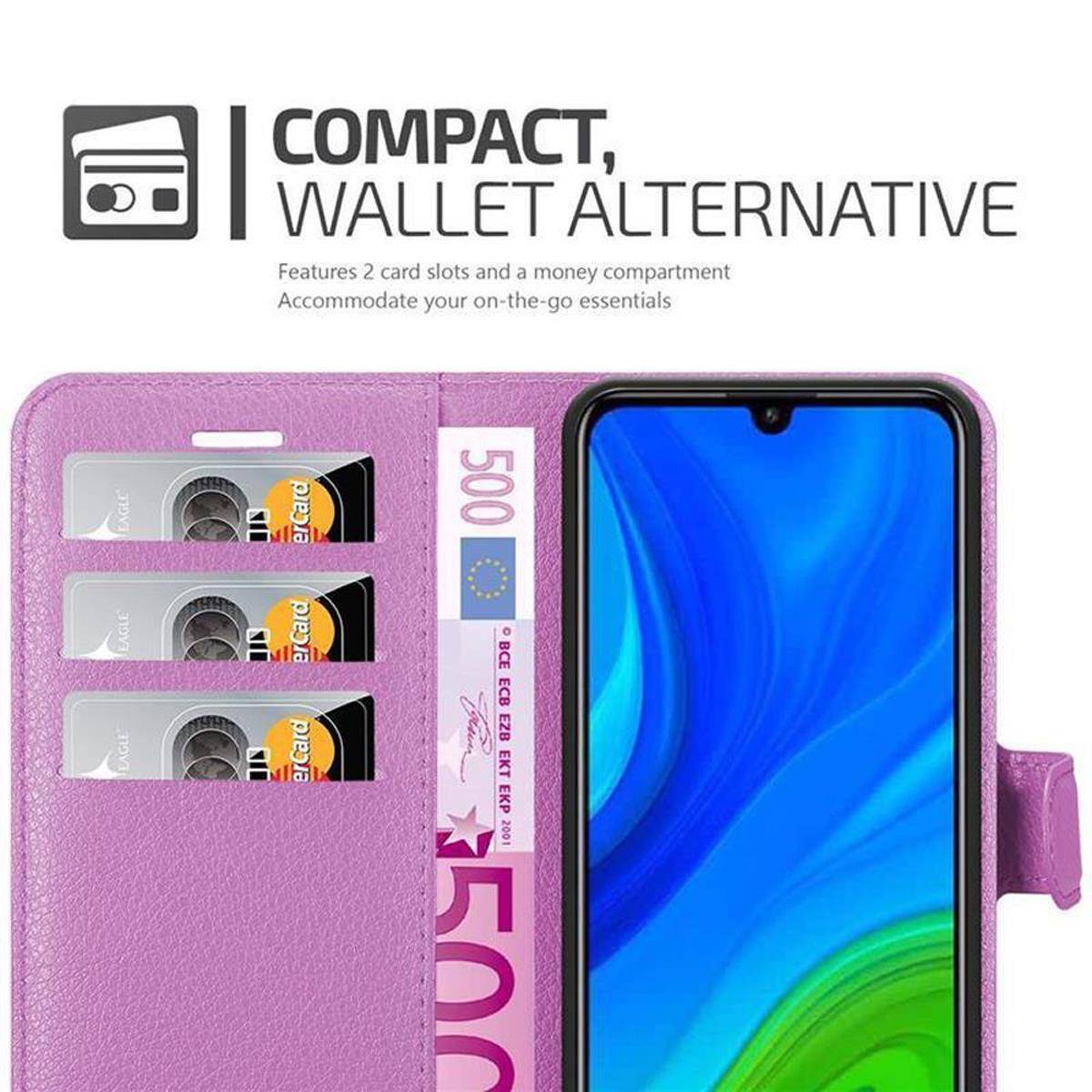Cadorabo Hülle für Huawei P SMART 2020 Schutz Hülle in Lila Handyhülle Etui Case Cover Magnetverschluss
