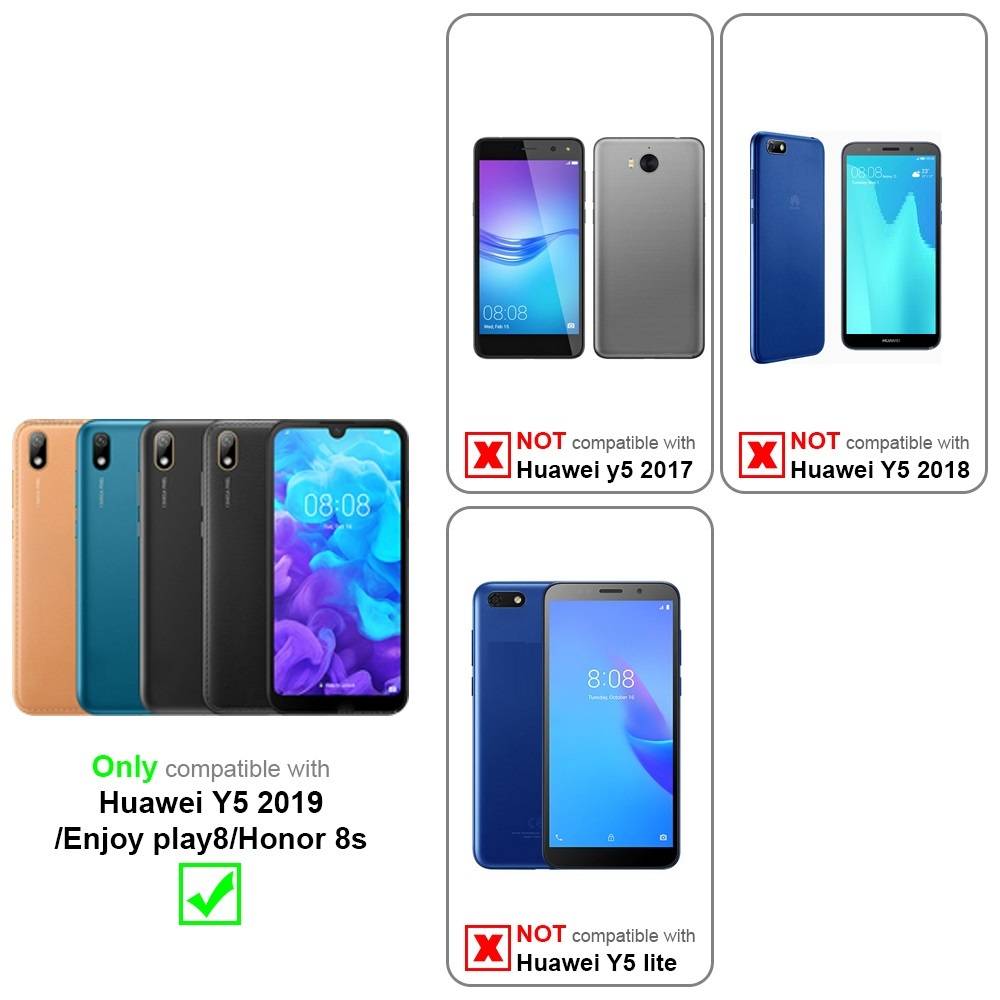 Cadorabo Hülle für Huawei Y5 2019 / Enjoy Play 8 / Honor 8S Schutz Hülle in Schwarz Handyhülle Etui Case Cover