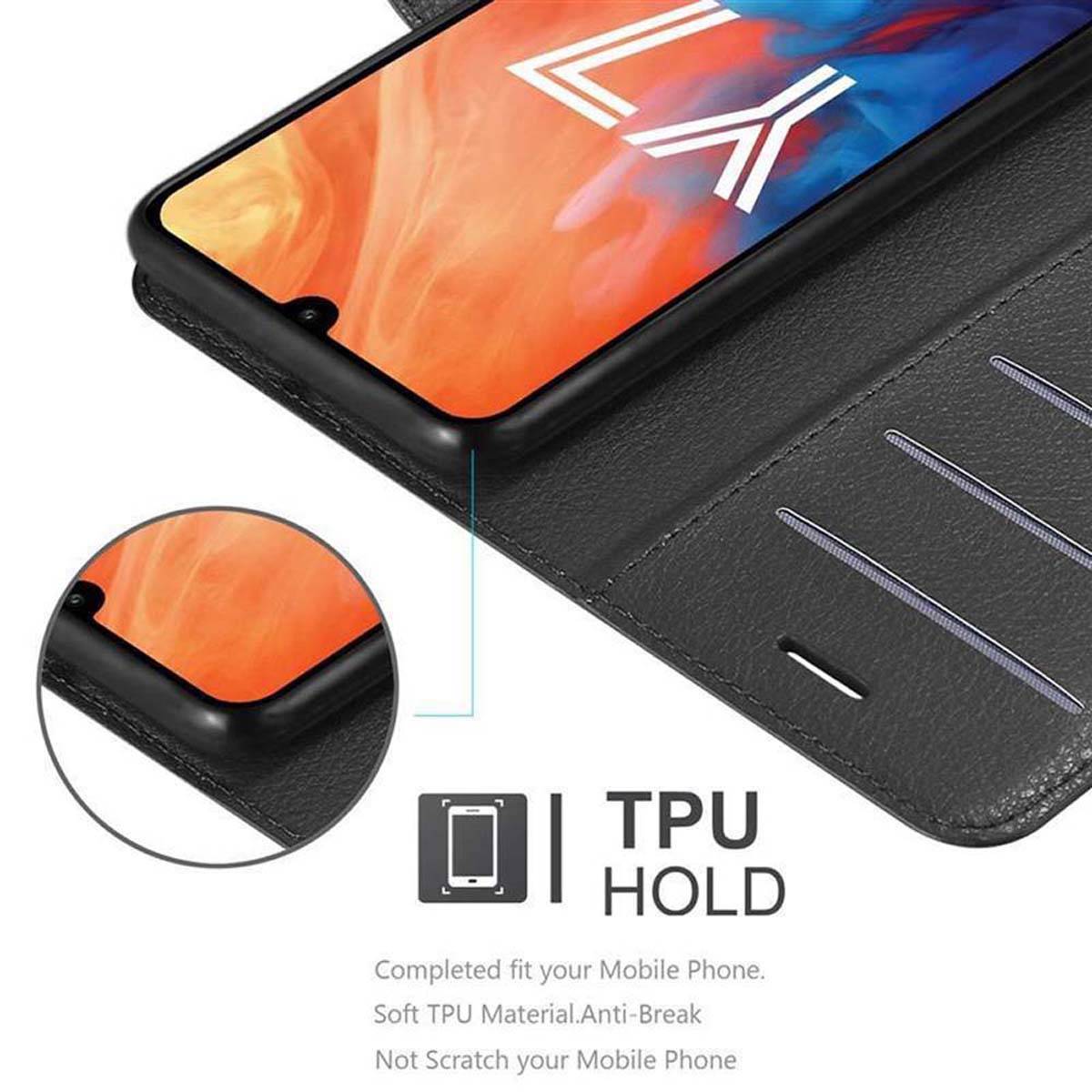 Cadorabo Hülle für Huawei Y7 2019 / Y7 PRIME 2019 Schutz Hülle in Schwarz Handyhülle Etui Case Cover Magnetverschluss